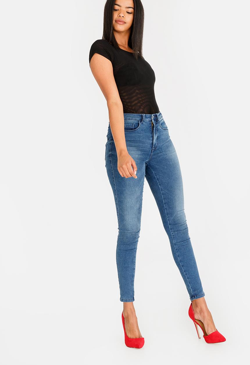 Leigh Schubert - Kitty cap sleeve mesh bodysuit - black