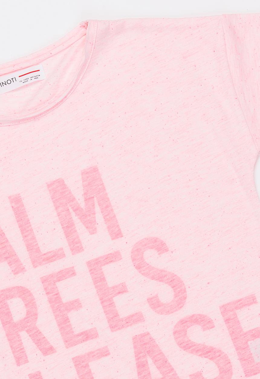 MINOTI - Beachy neon nep reverse print tee - pink