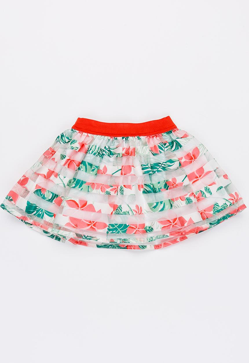 MINOTI - Tropicana AOP Organza Stripe Skirt Multi-colour