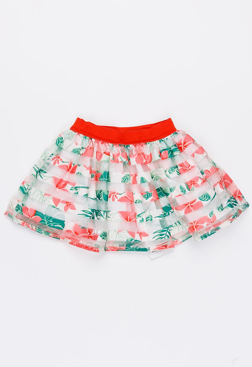 MINOTI - Tropicana AOP Organza Stripe Skirt Multi-colour