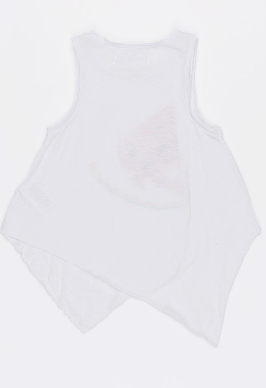 MINOTI - Beachy Asymmetric Watercolour Print Motif Top Off White