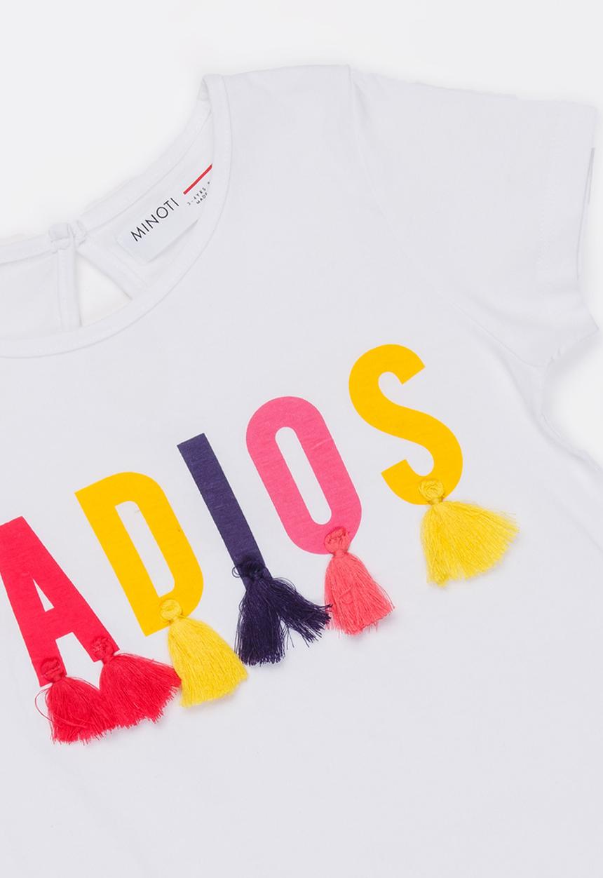 MINOTI - Mexico printed & tassel detail tee - white