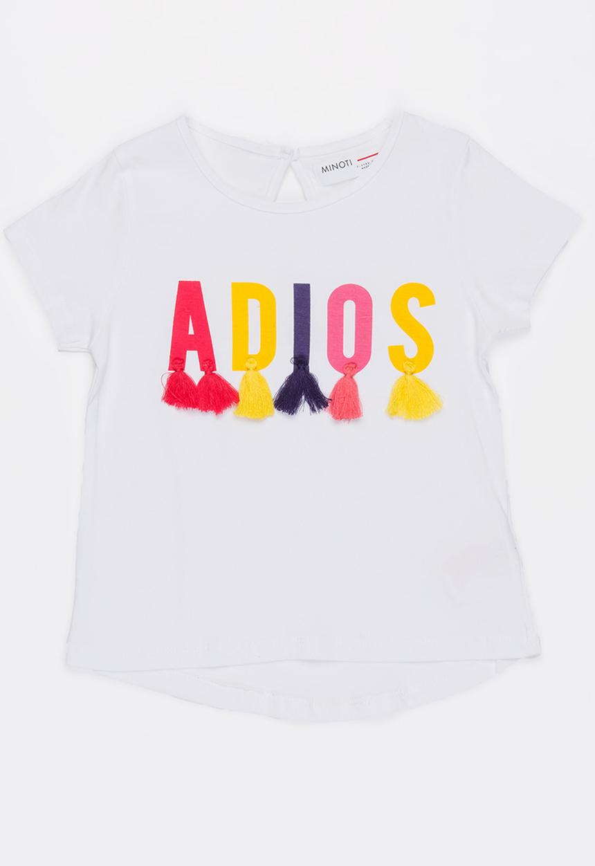 MINOTI - Mexico printed & tassel detail tee - white