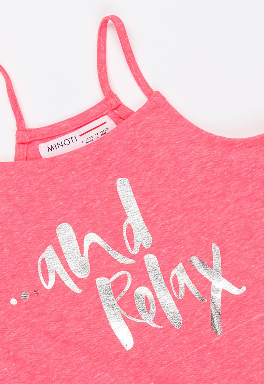MINOTI - Beachy hanky hem nep foil print top - pink 