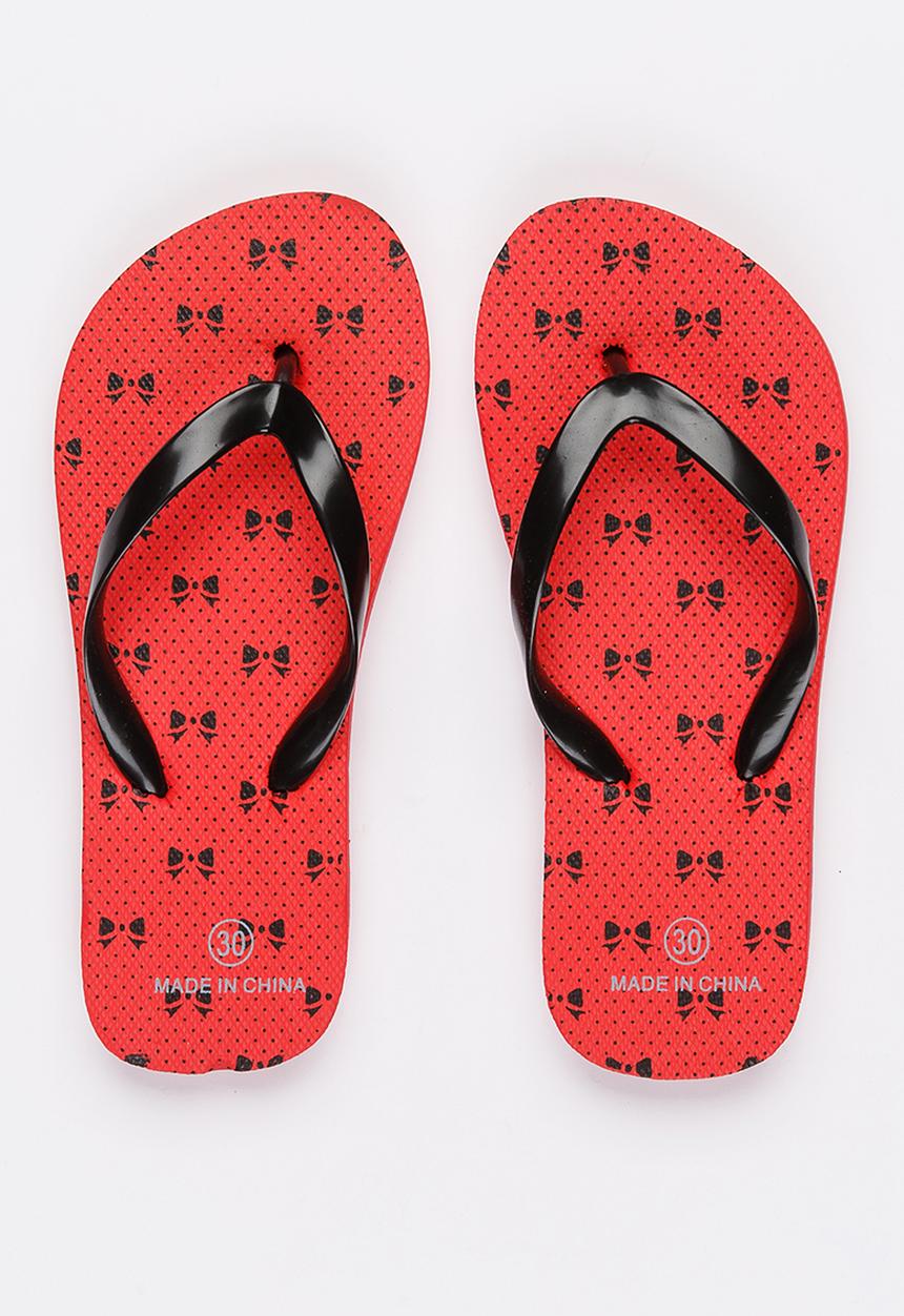 Pop Candy - Printed flip flops - red & black 