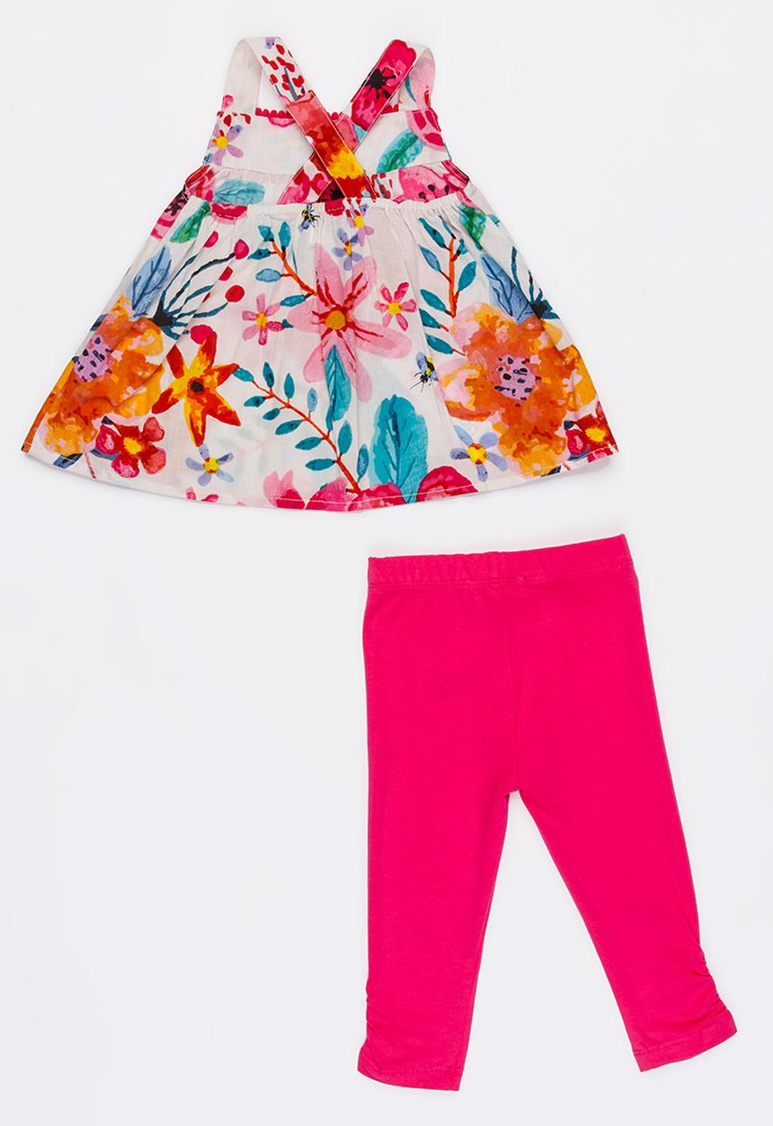 MINOTI - Bee 2 piece woven sun top & jersey leggings - multi