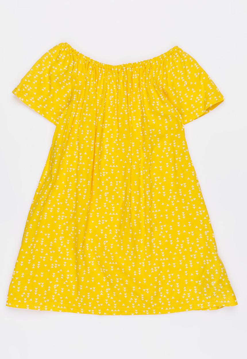 MINOTI - Mexico woven dress with flutter sleeves - yellow