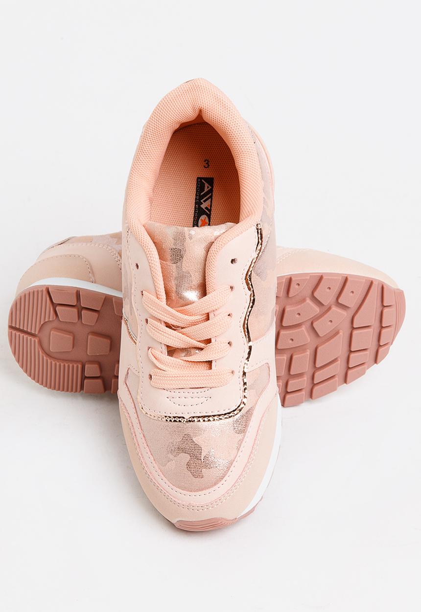 Awol - Girls metallic camo sneaker - pink