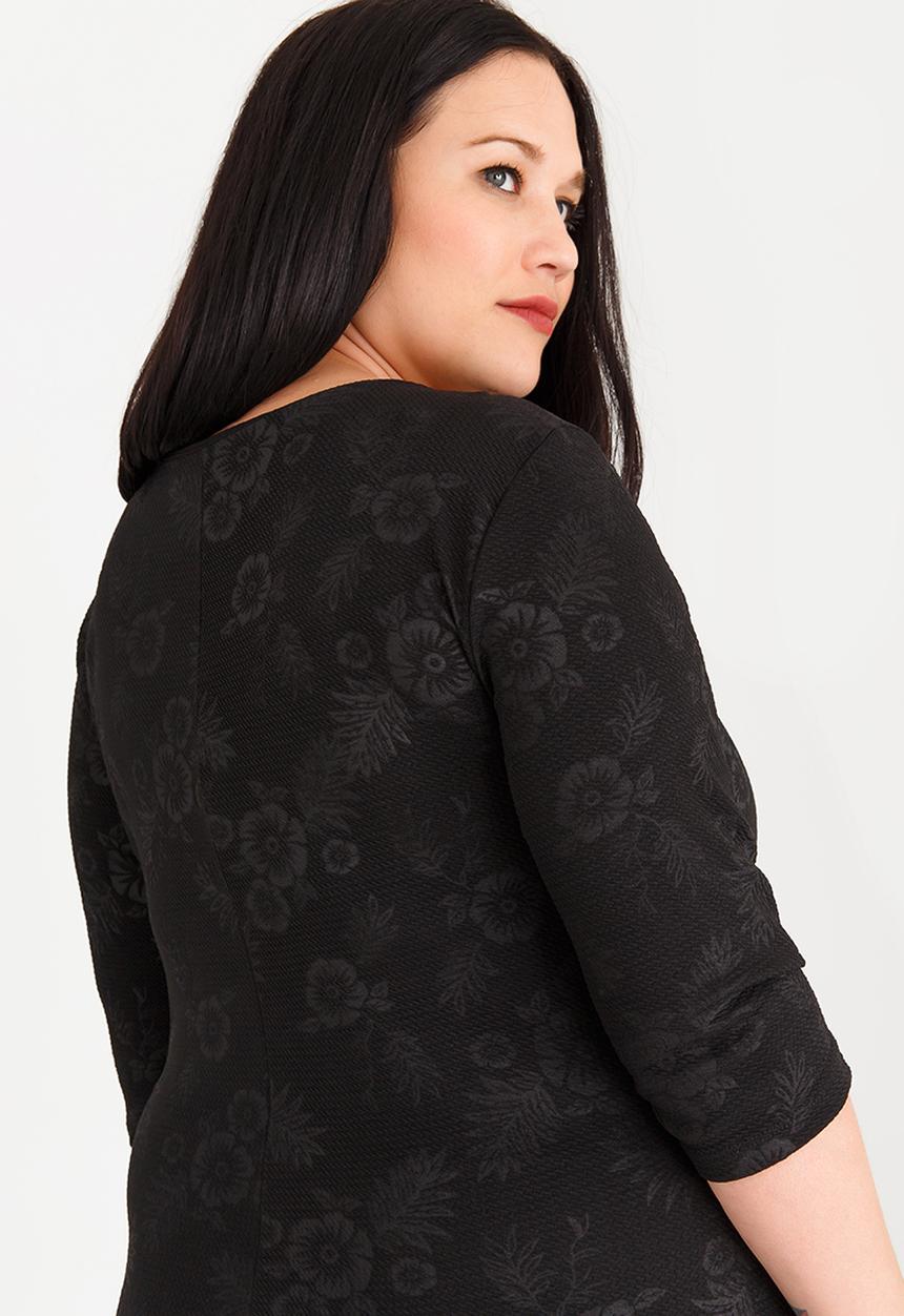 STYLE REPUBLIC PLUS - Eyelet detail bodycon dress - black