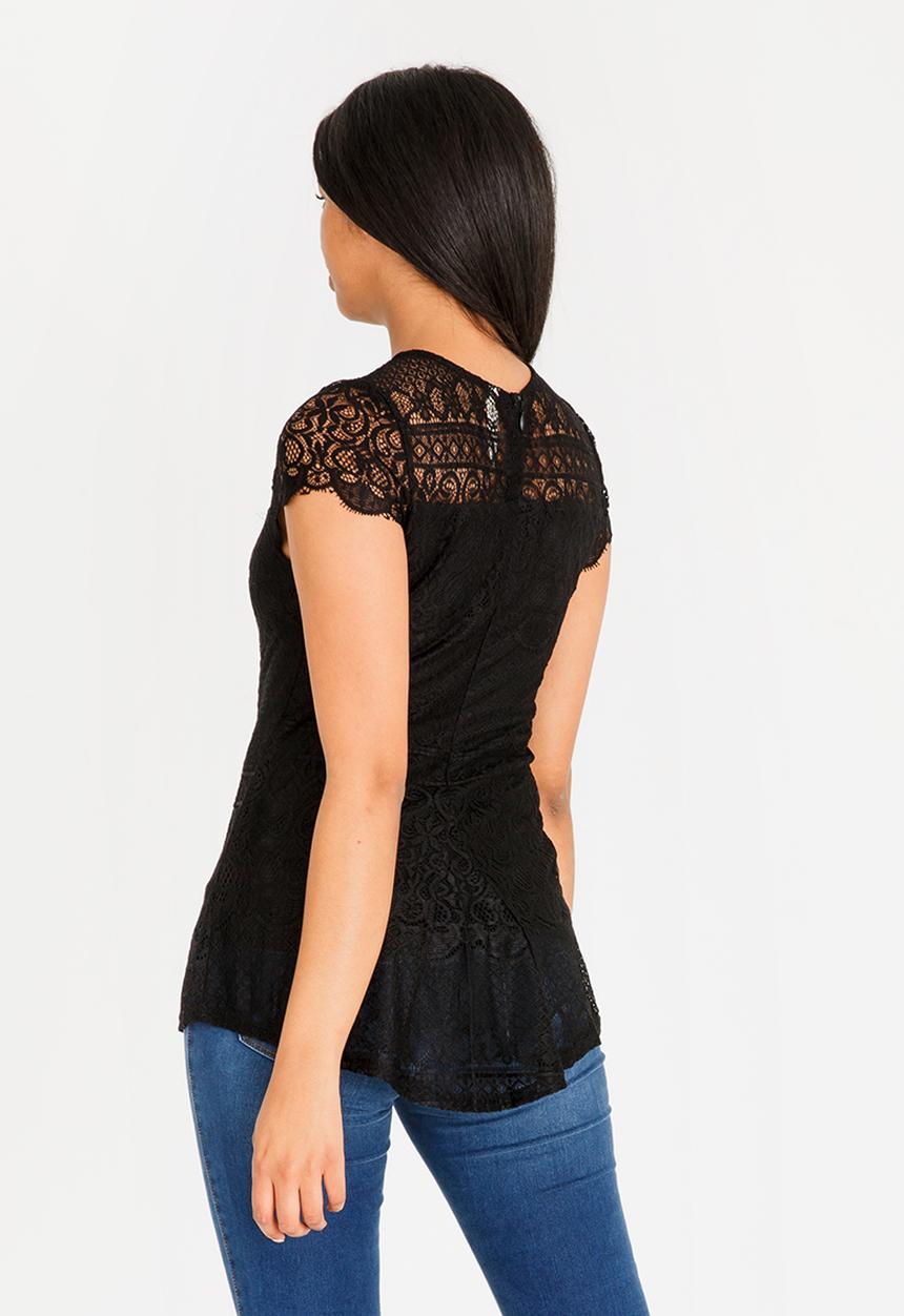 Revenge - All-over Lace Top Black