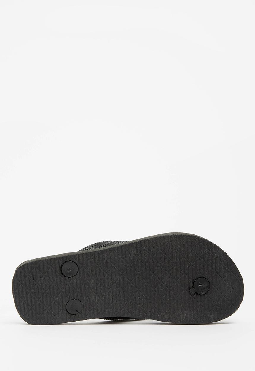 Pop Candy - Shark print flip flops - black