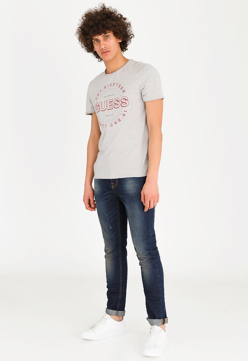 GUESS - Circular Logo Tee Grey