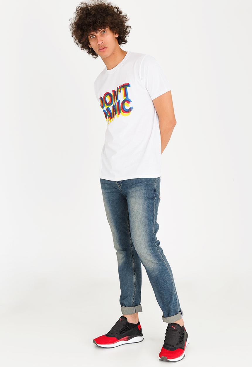 STYLE REPUBLIC - Don’t panic tee - white