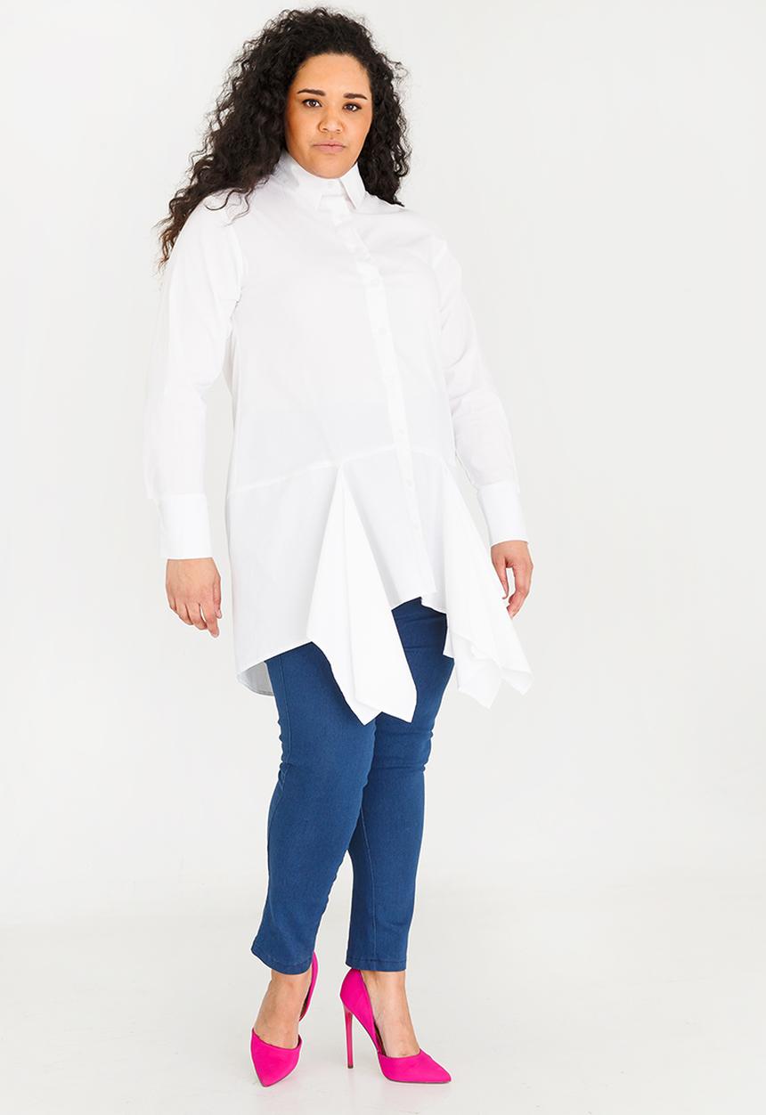 Leigh Schubert - Marylbone shirt with hanky edge - white