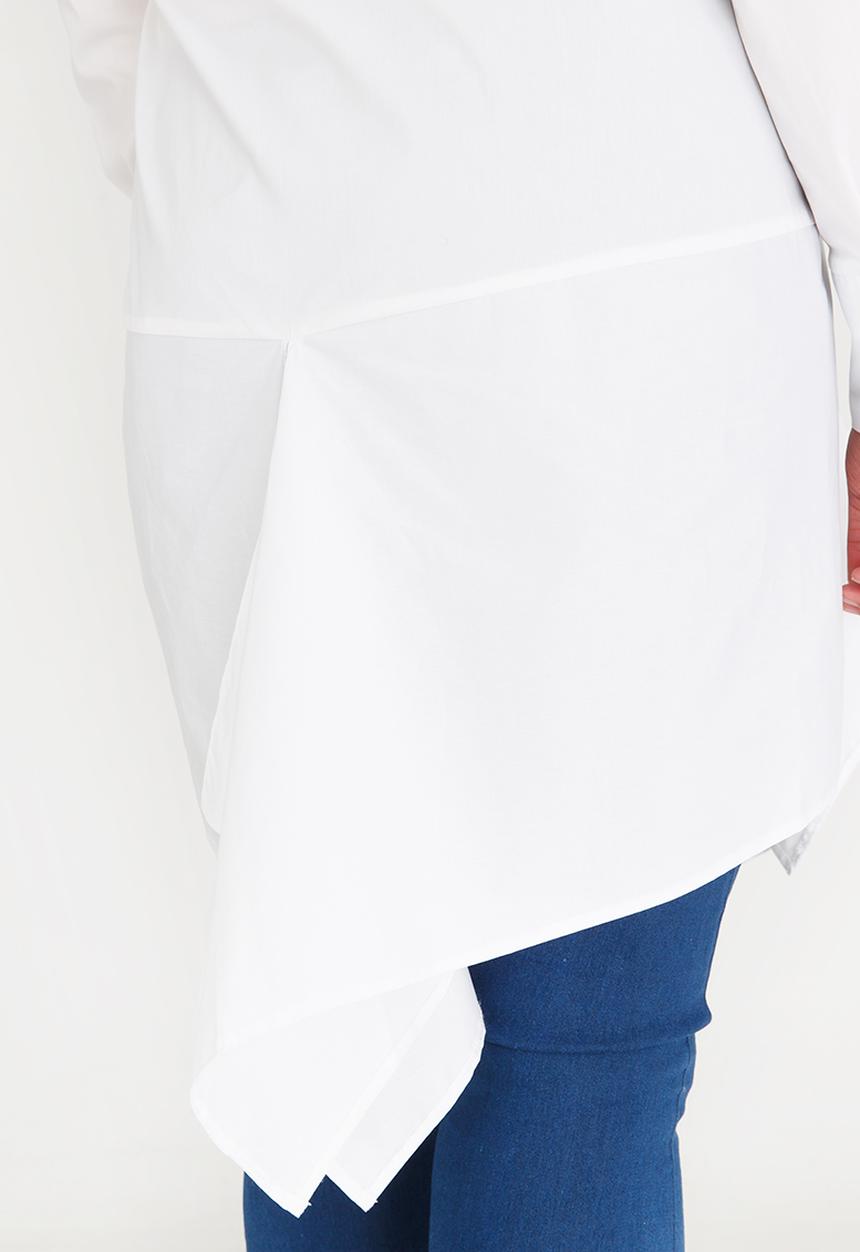 Leigh Schubert - Marylbone shirt with hanky edge - white