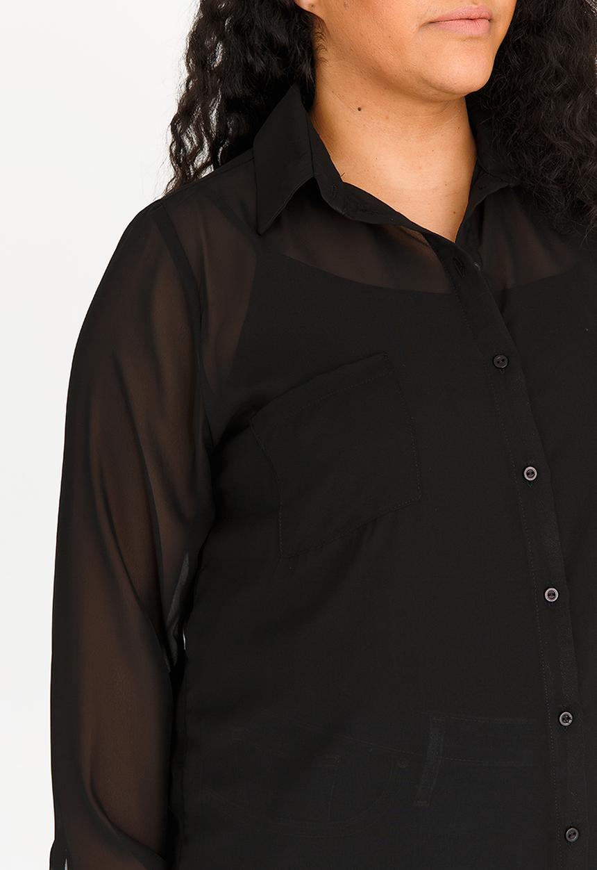 STYLE REPUBLIC PLUS - Sheer shirt - black