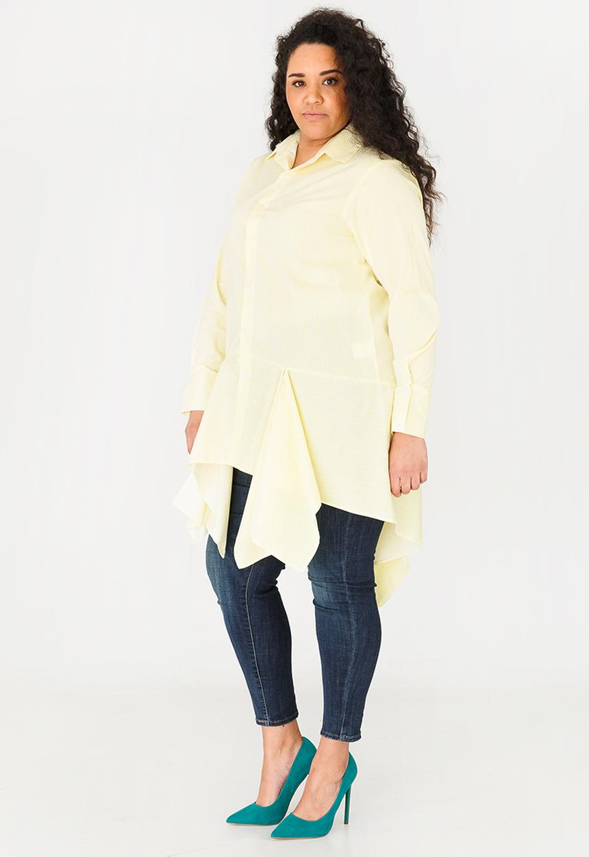 Leigh Schubert - Marylbone shirt with hanky edges - pale yellow