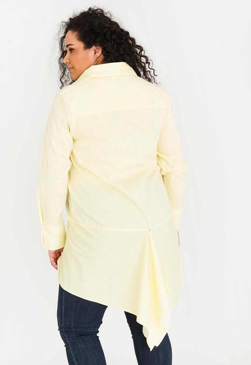 Leigh Schubert - Marylbone shirt with hanky edges - pale yellow