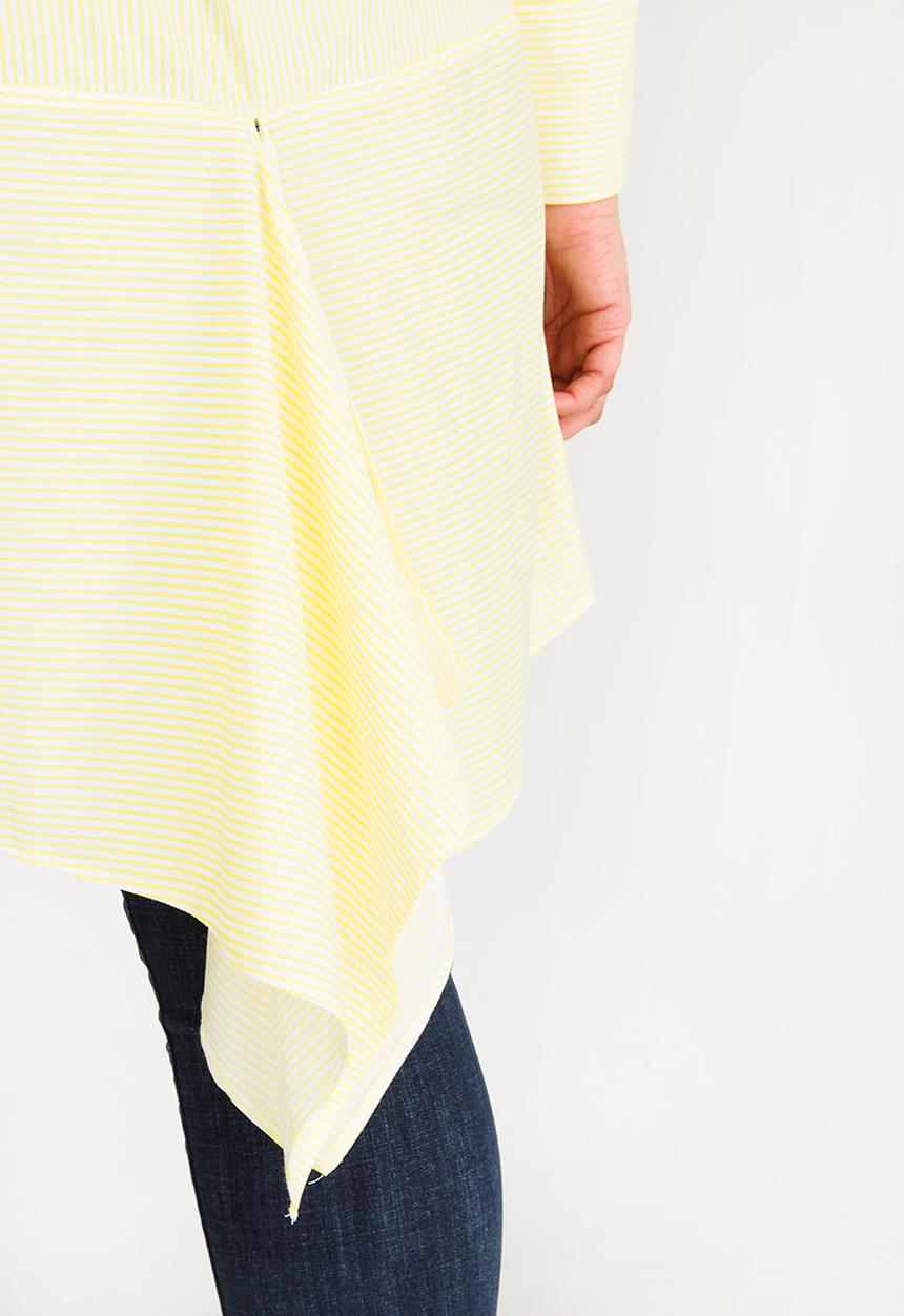 Leigh Schubert - Marylbone shirt with hanky edges - pale yellow