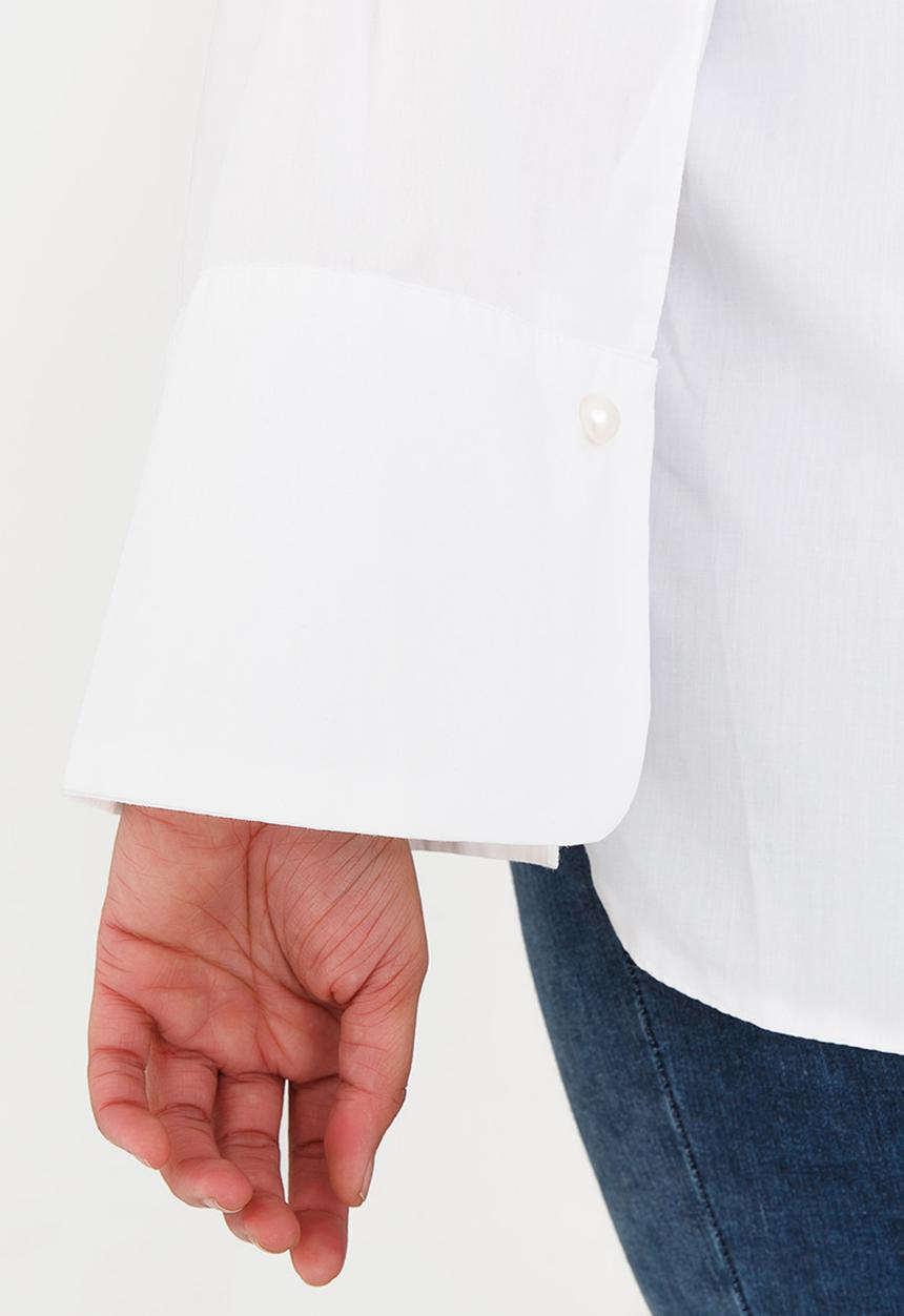 STYLE REPUBLIC PLUS - Pearl-like button shirt - white