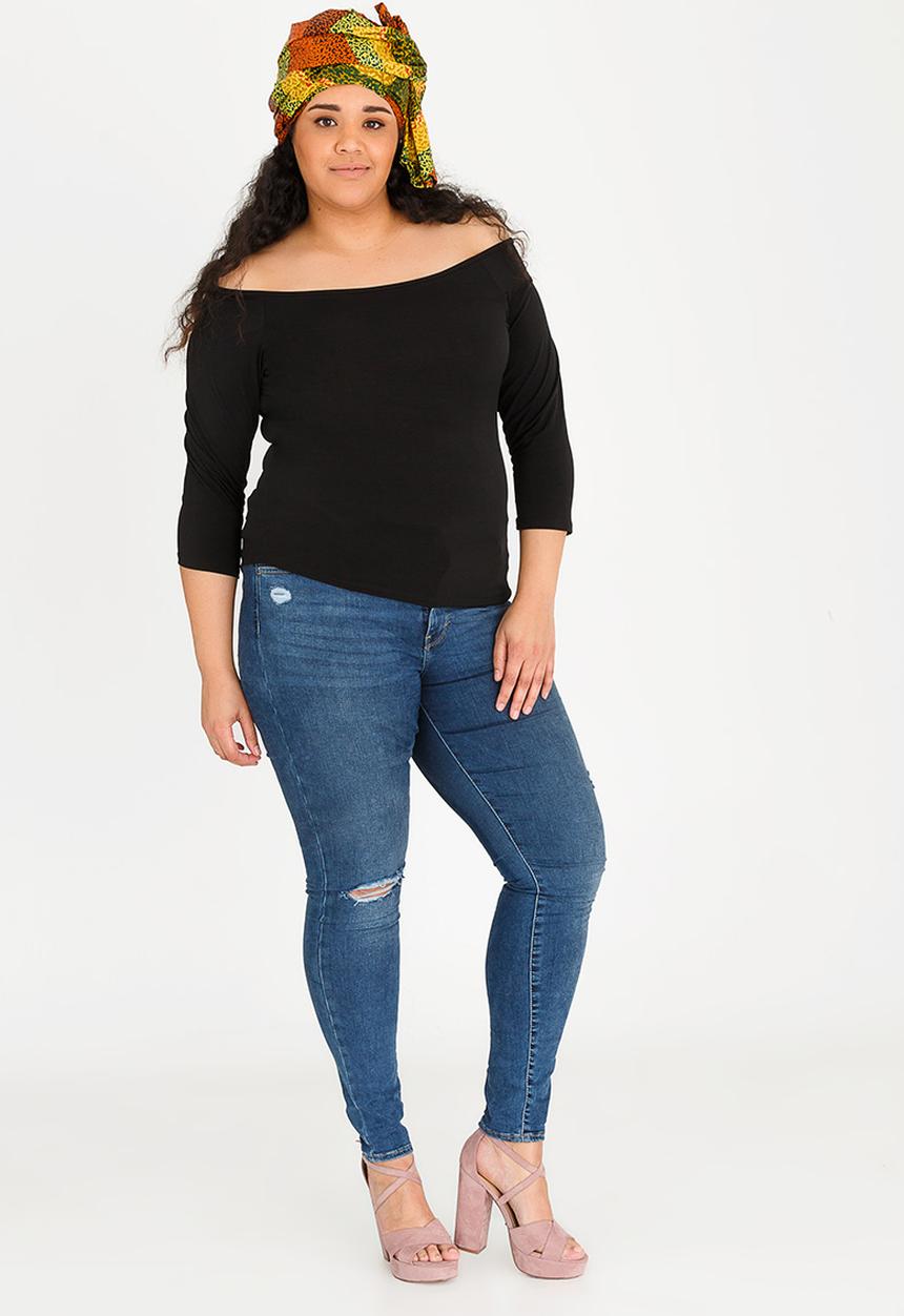 Plus-Fab - Off Shoulder Top Black