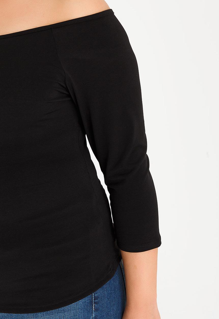 Plus-Fab - Off Shoulder Top Black