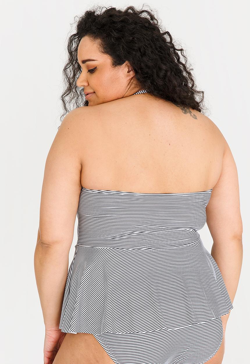 Lithe - Babydoll tankini top - black & white