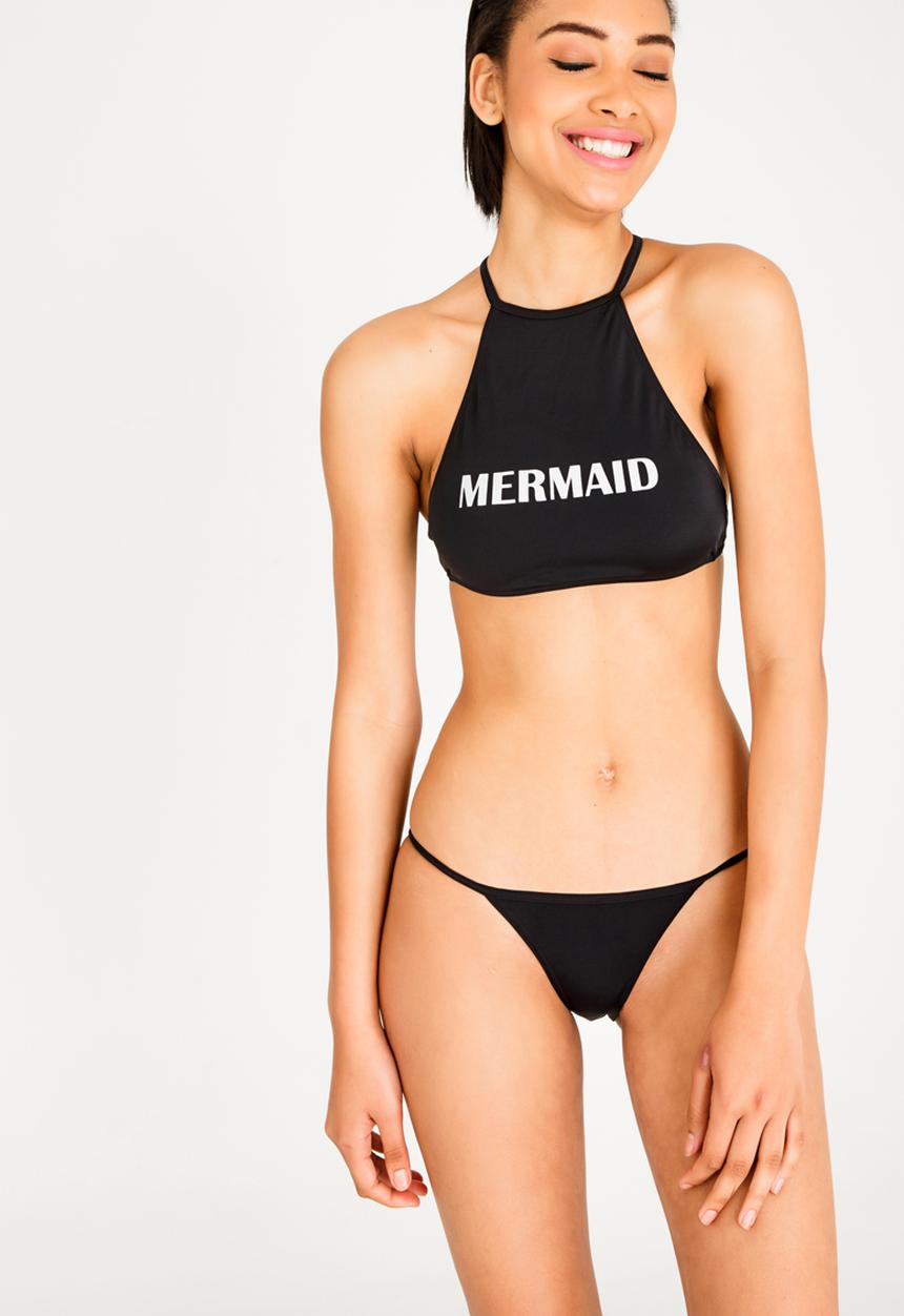 Lithe - High Neck Bikini Top Black