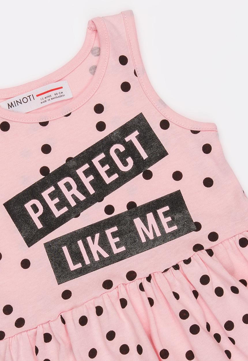 MINOTI - Basic Polka Dot AOP Slogan Dress Multi-colour