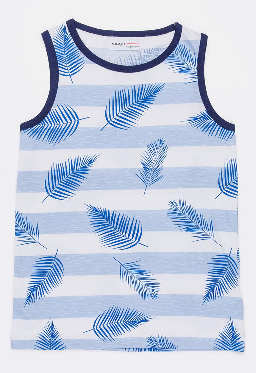 MINOTI - Maui AOP Striped Vest Blue and White