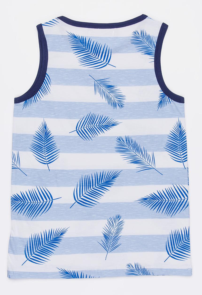 MINOTI - Maui AOP Striped Vest Blue and White