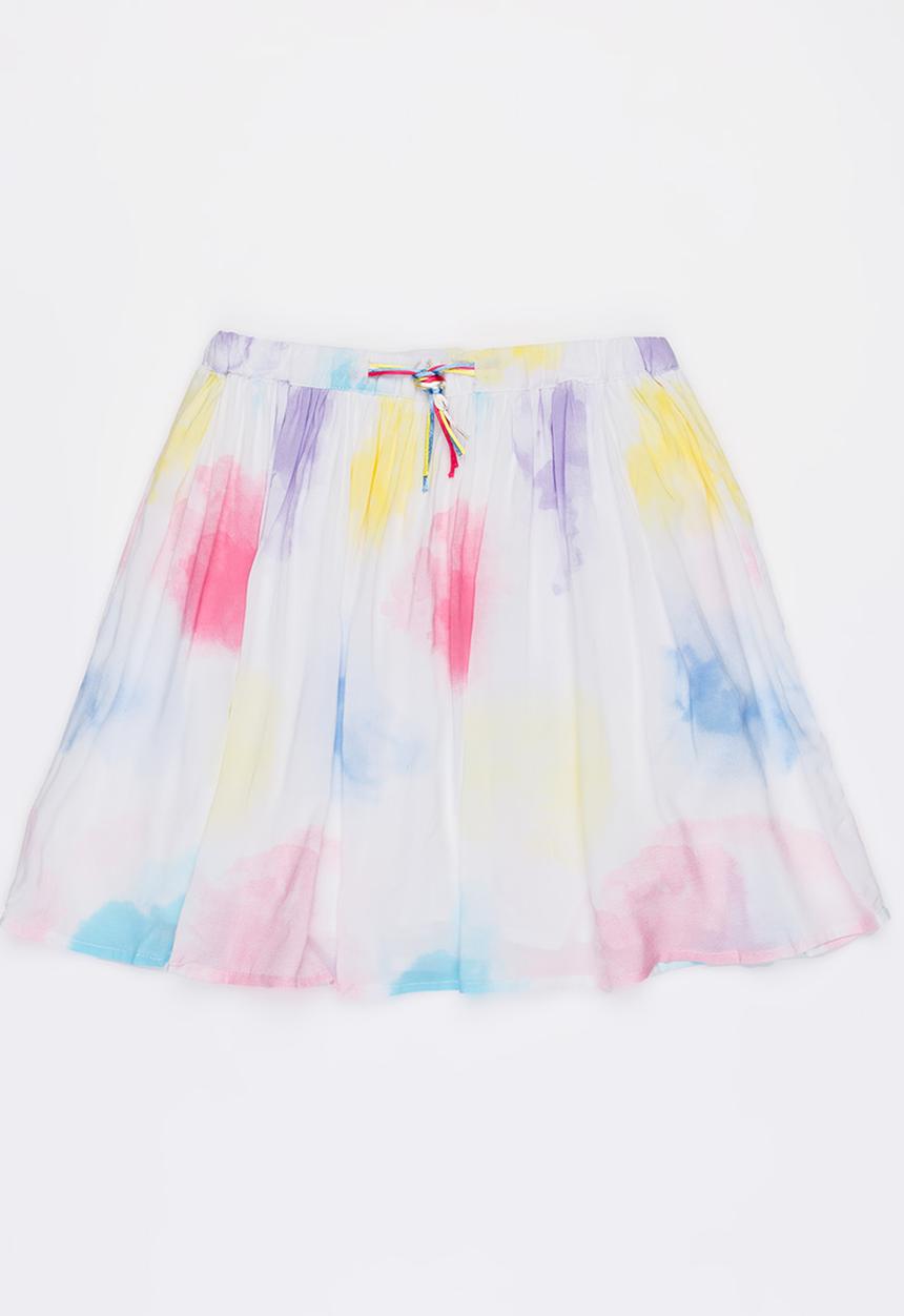 MINOTI - Beachy AOP tie dye gathered skirt - multi-colour