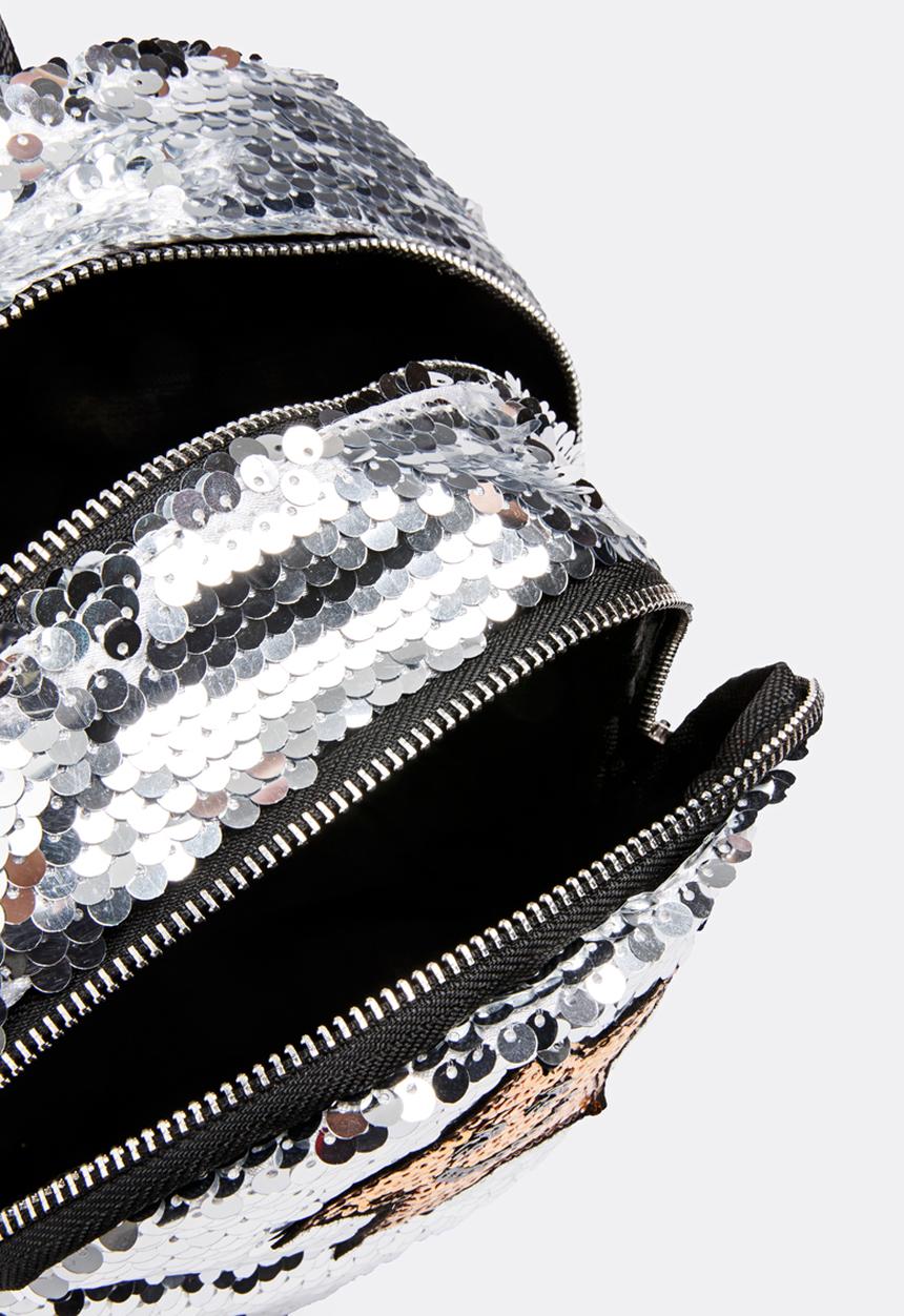 Pop Candy - Sequin star and pineapple backpack - silver 