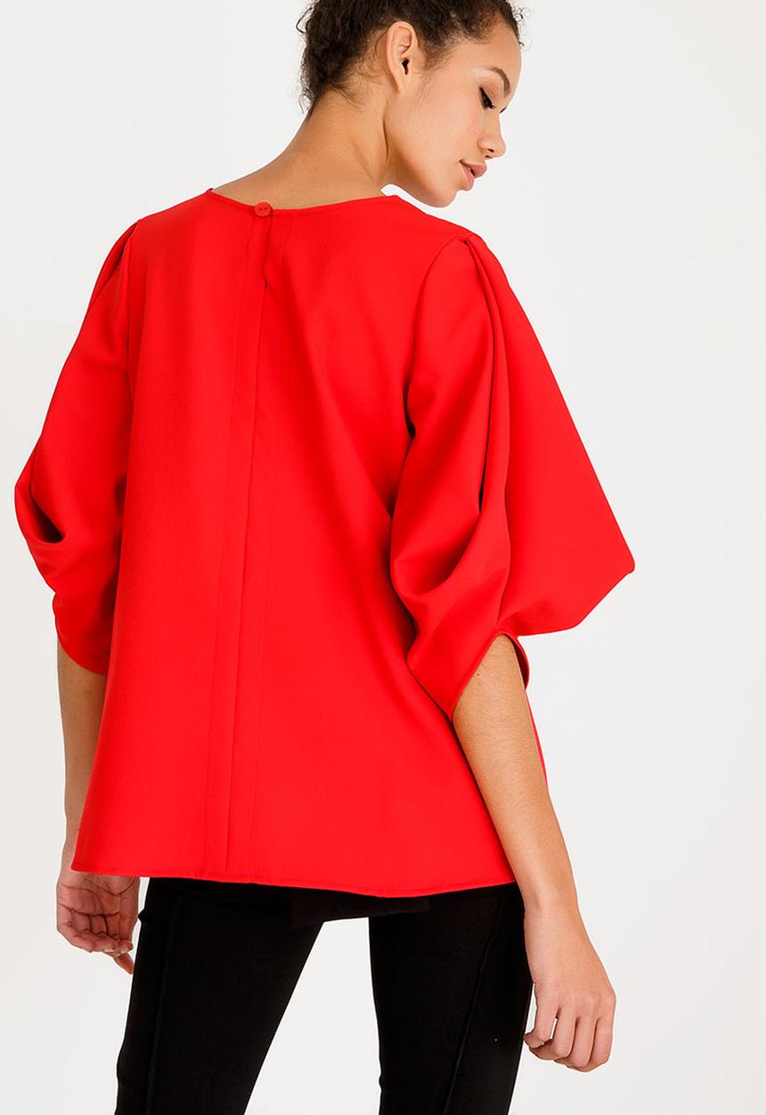 ERRE - Draped Sleeve Blouse Red