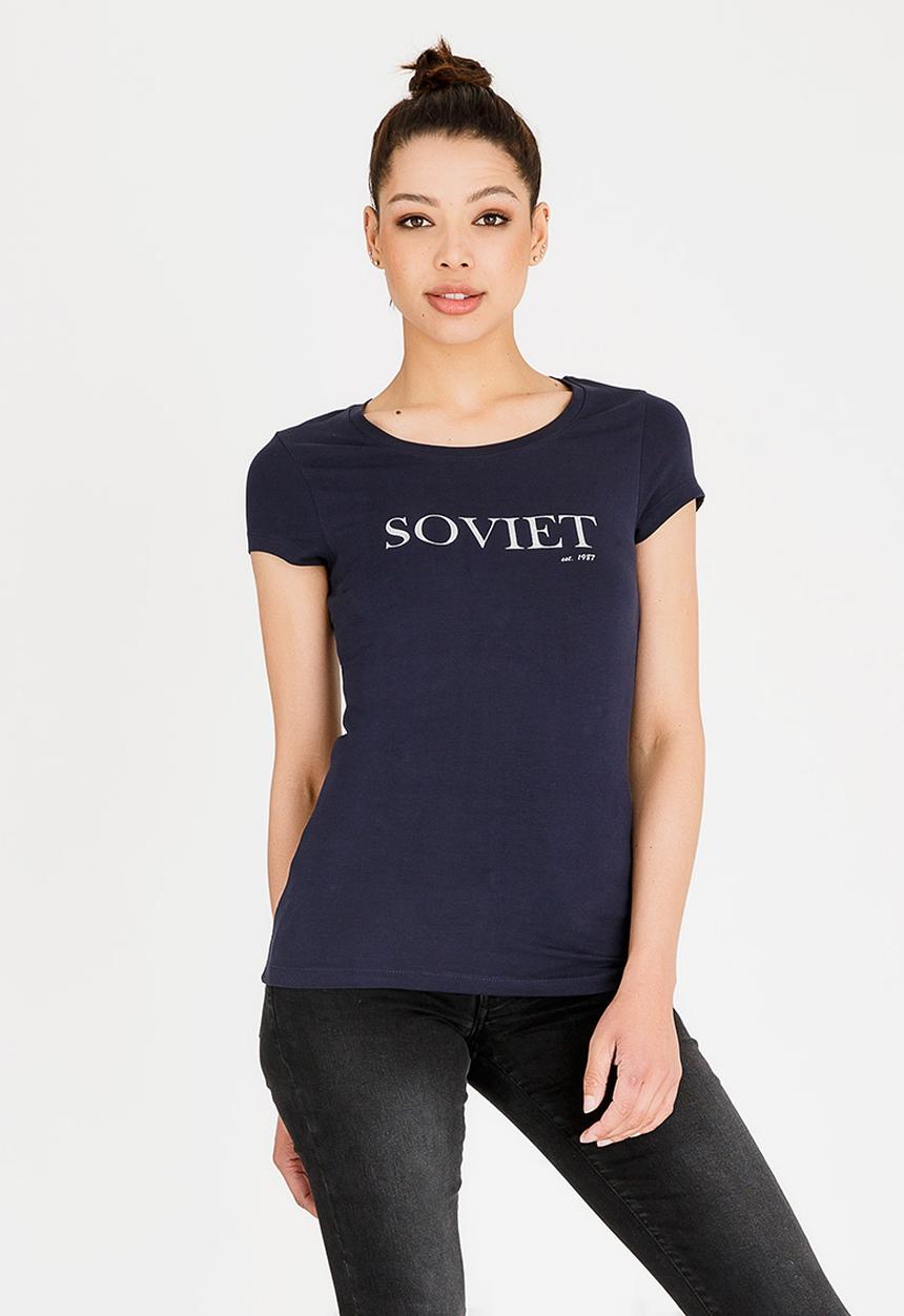 SOVIET - Paulina crew neck tee  - navy