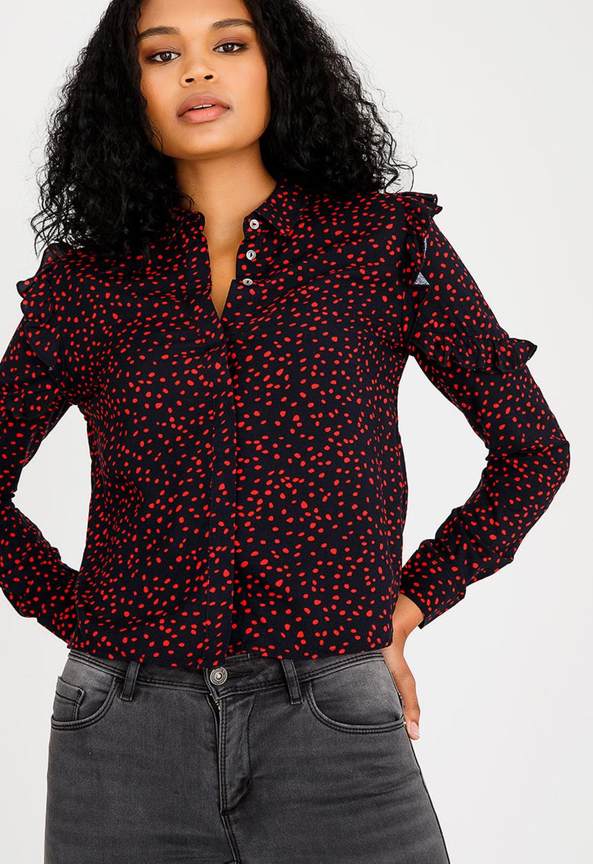 ONLY - Anika Ruffle Shirt Navy