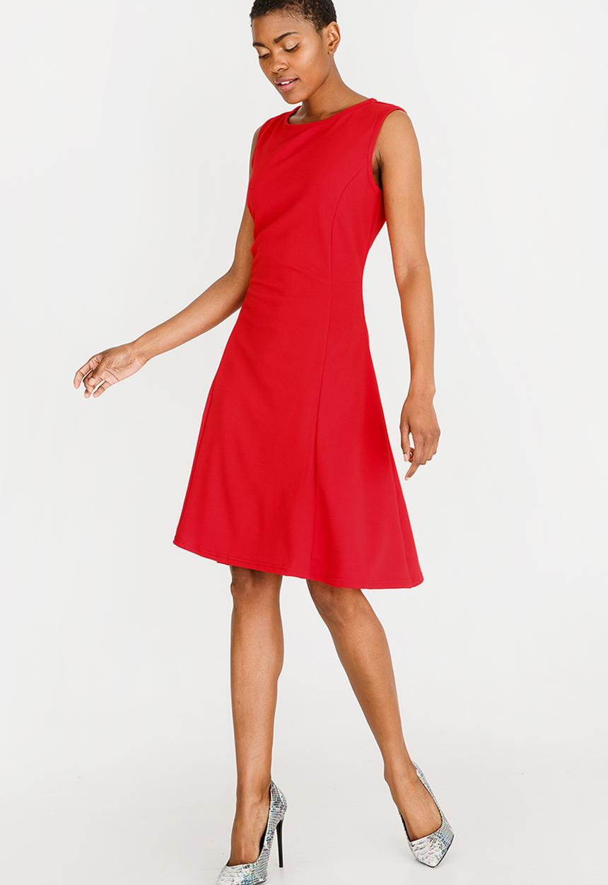 edit - Fit and flare dress - red 