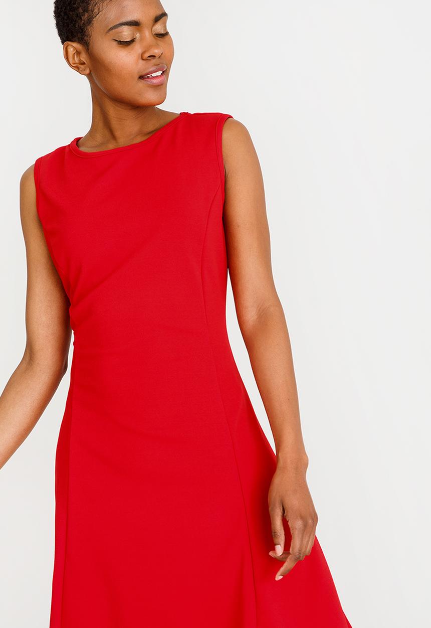 edit - Fit and flare dress - red 