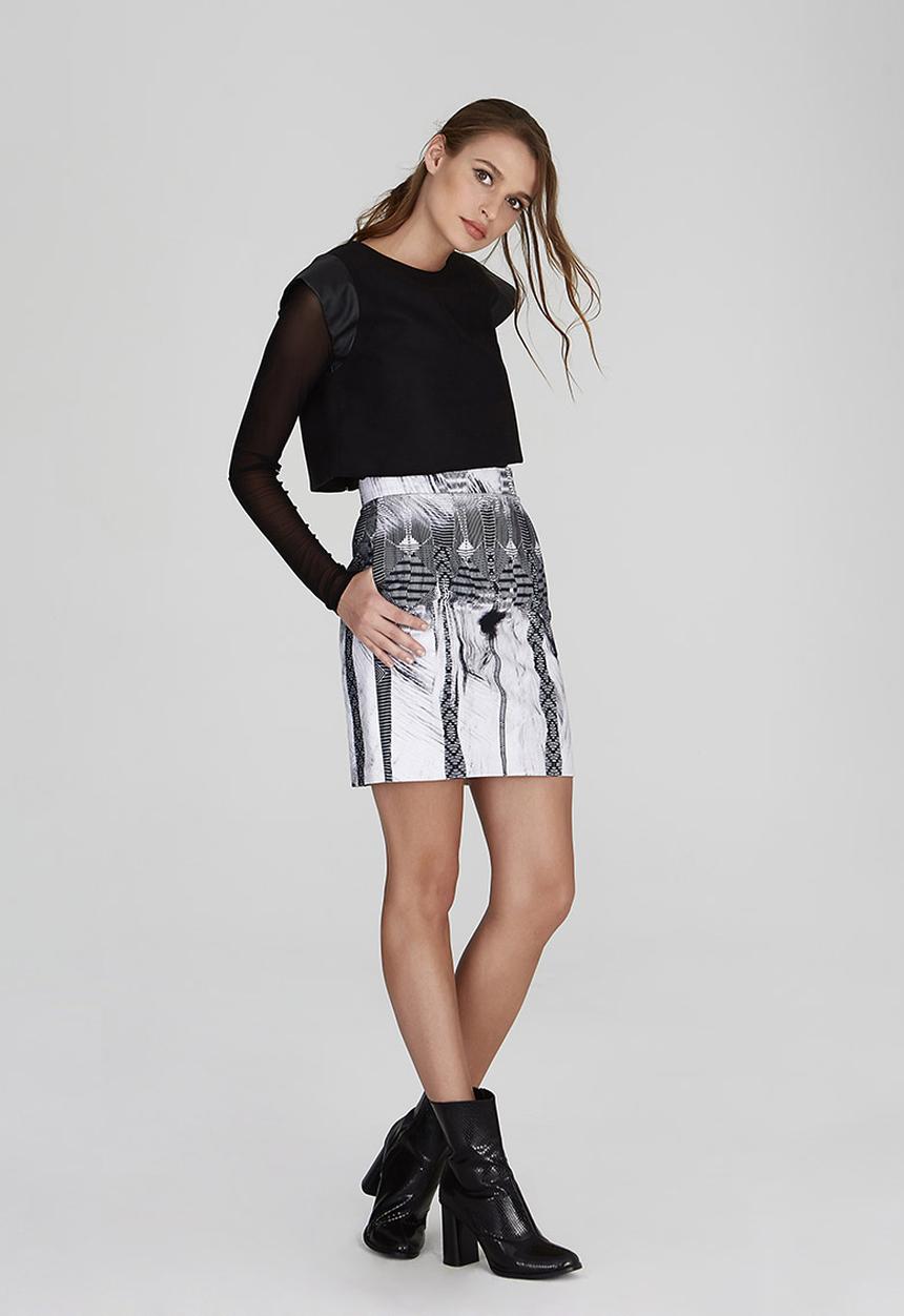 DAVID by David Tlale - Shumy Pencil Mini Skirt Mid Grey