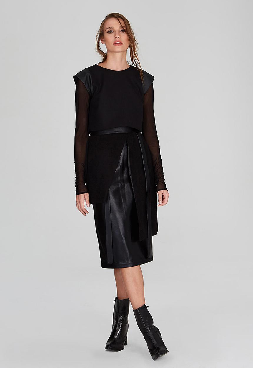 DAVID by David Tlale - Muso Layered Skirt Black