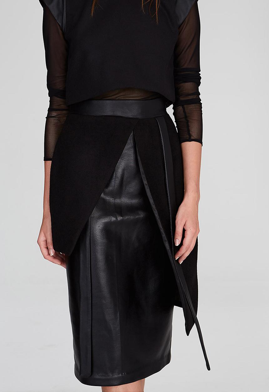 DAVID by David Tlale - Muso Layered Skirt Black