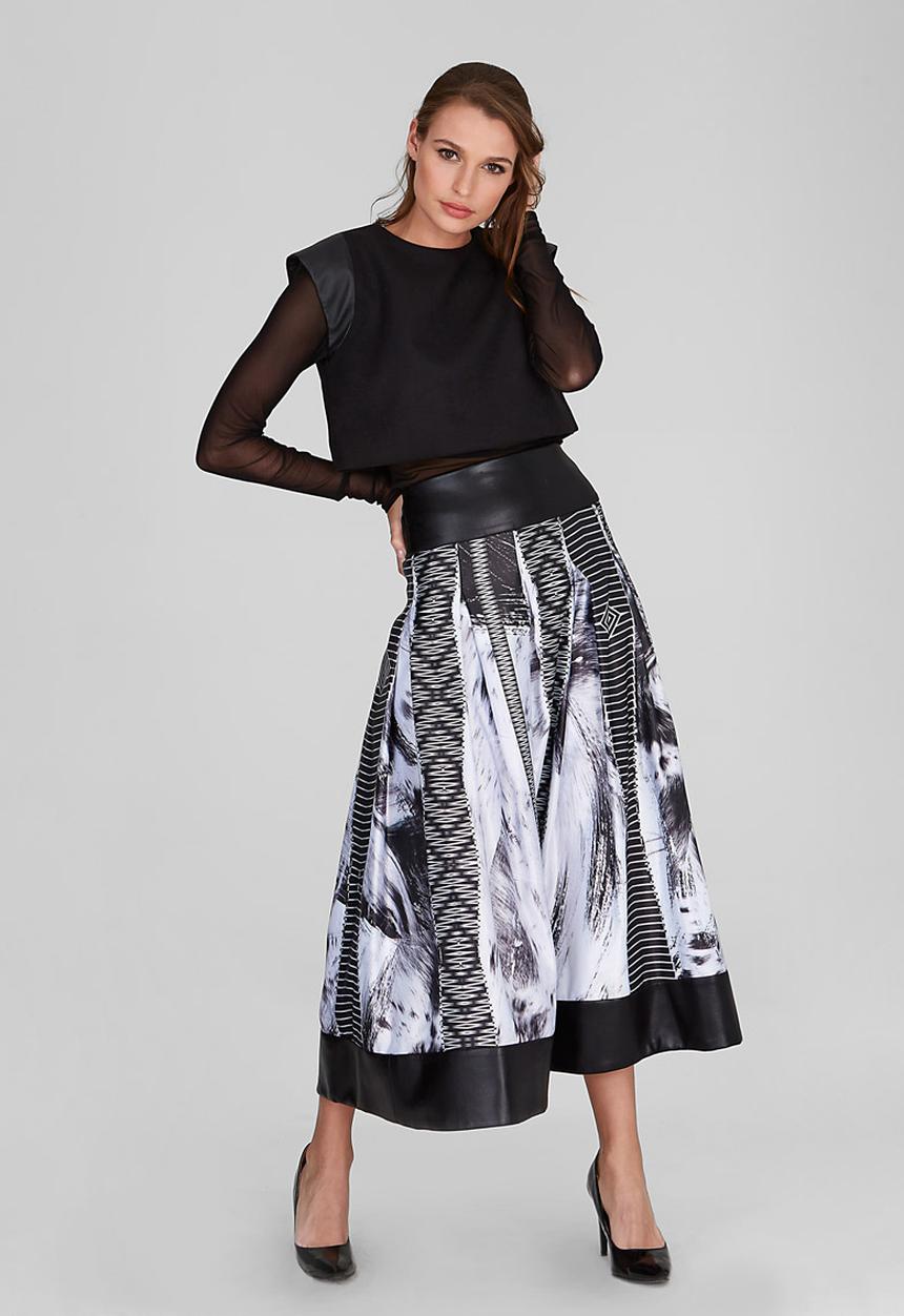 DAVID by David Tlale - Tshidi Pleated Skirt Mid Grey