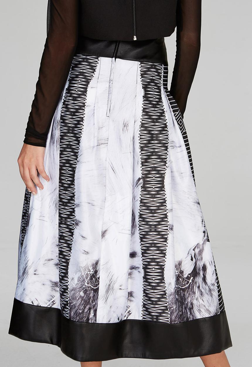 DAVID by David Tlale - Tshidi Pleated Skirt Mid Grey