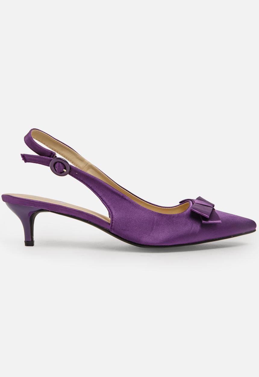 STYLE REPUBLIC - Satin Bow Slingback Mid Purple