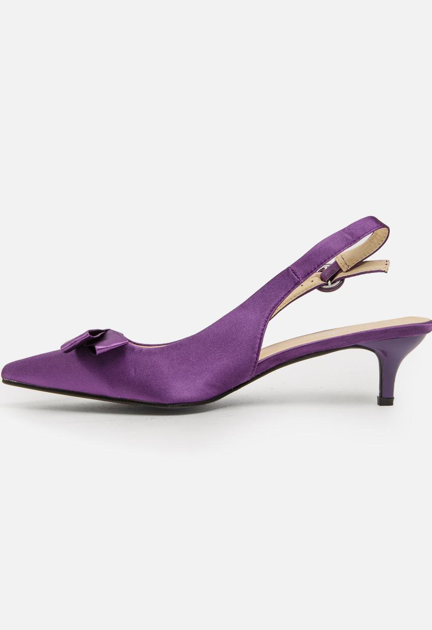STYLE REPUBLIC - Satin Bow Slingback Mid Purple