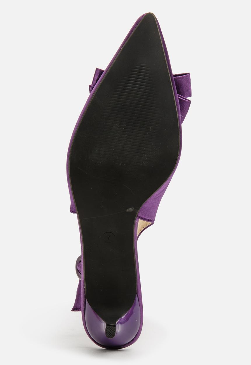 STYLE REPUBLIC - Satin Bow Slingback Mid Purple