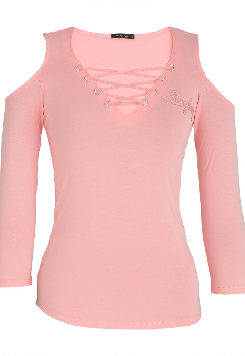 SISSY BOY - Cold Shoulder Top Mid Pink