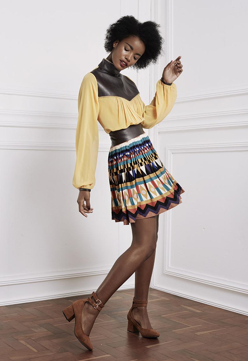 Sober - Ashanti Mandarin Blouse Gold