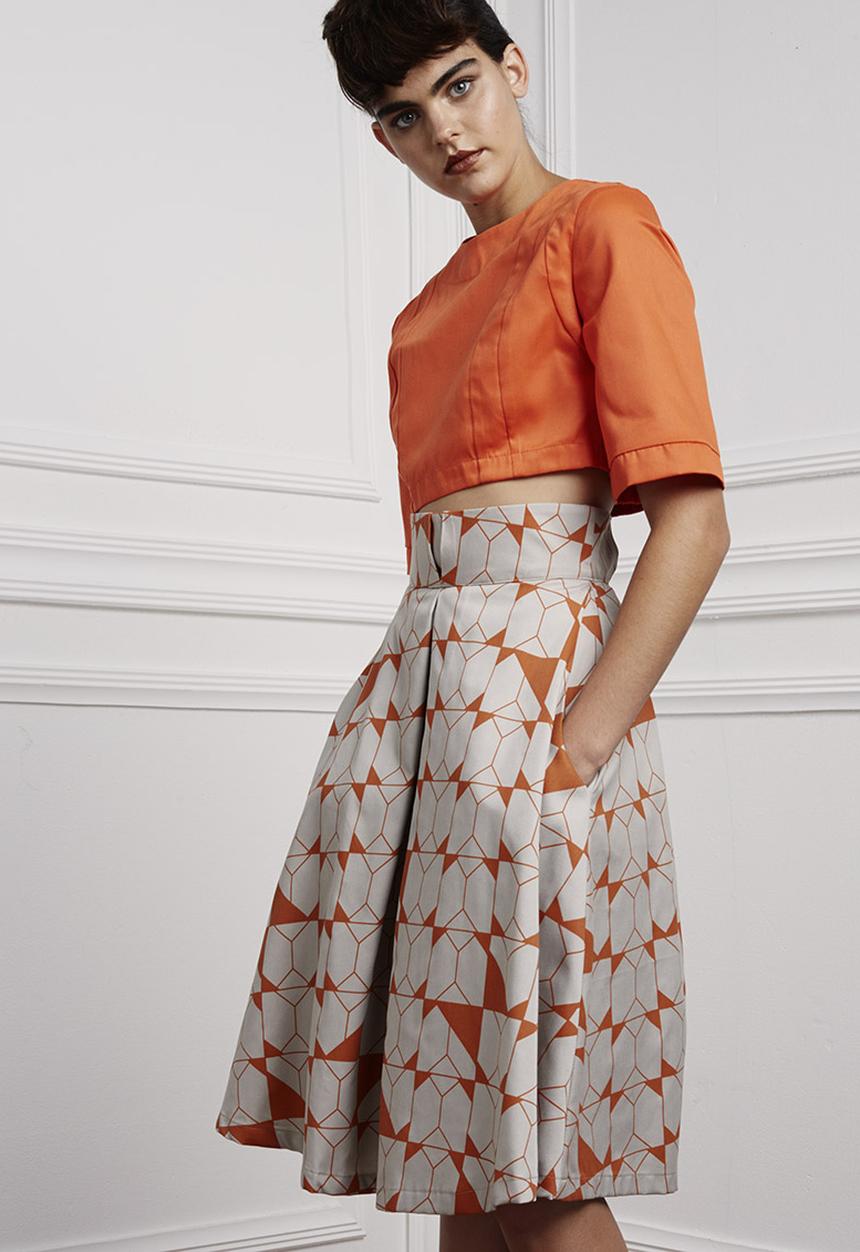 adam&eve; - Geneva High-waist Skirt Orange