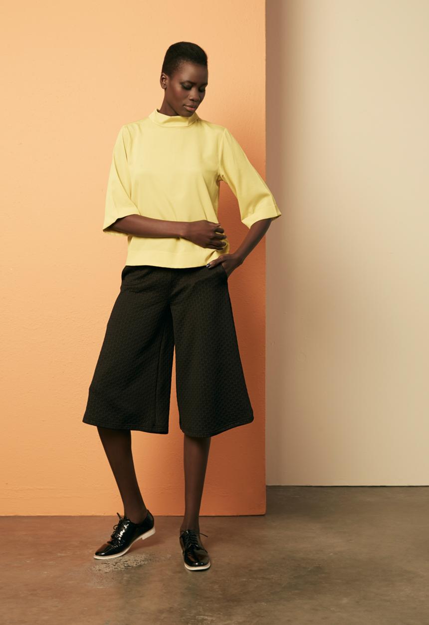 STYLE REPUBLIC - High-neck Top Chartreuse